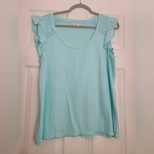 Womens Crown & Ivy Ruffled Shirt